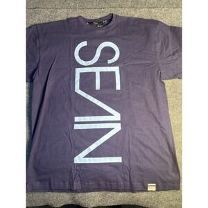 Sean John T Shirt Men's XL‎ Navy Blue Cotton Regular Fit Short Sleeve Pullover